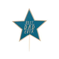 Outlet Navy Best Dad Ever Star Card Cake Topper Cake Candles