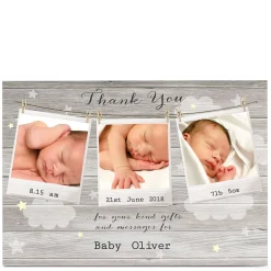 Card Factory New Baby Photo Card - Thank You, Polaroids