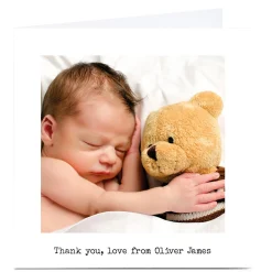 Sale New Baby Photo Card - Thank You Premium Square|Thank You
