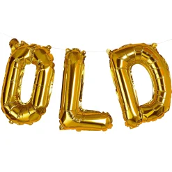 Discount Old' Air-Fill Gold Letter Balloon Banner Birthday Party|Balloons For Him