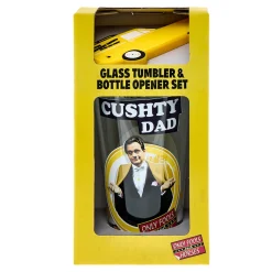 Card Factory Only Fools & Horses Cushty Dad Glass Tumbler & Bottle Opener