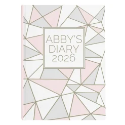 Card Factory Page A Day Personalised Diary - Pink Geometric