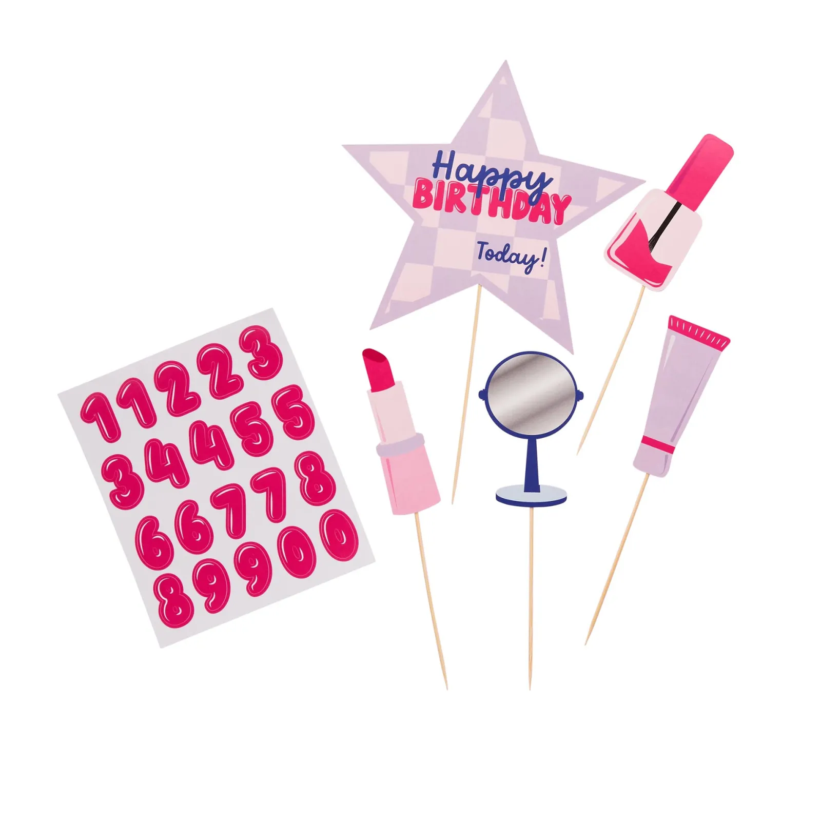 Card Factory Pamper Party Happy Birthday Card Cake Topper Set