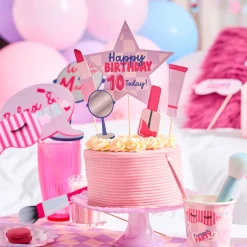 Card Factory Pamper Party Happy Birthday Card Cake Topper Set