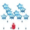 Best Party Balloon Bundle - 10 Baby Blue Stars & Helium 100Th Birthday|90Th Birthday