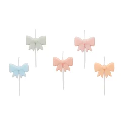 Card Factory Pastel Bow Cake Candles - Pack of 5