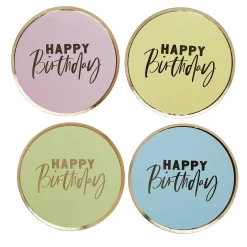 Card Factory Pastel Happy Birthday Paper Plates - Pack of 8
