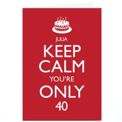 New Personalised Birthday Card - Keep Calm, Editable Age For Son|For Brother