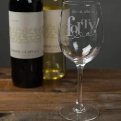 Personalised 40 Years Old Wine Glass 40Th Birthday|Personalised Glasses