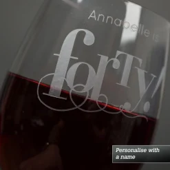 Personalised 40 Years Old Wine Glass 40Th Birthday|Personalised Glasses