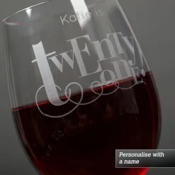 Card Factory Personalised 21 Years Old Wine Glass