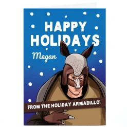 Hot Personalised All Things Banter Christmas Card - Holiday Armadillo Tv & Film|Funny