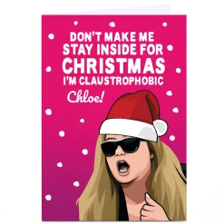 Card Factory Personalised All Things Banter Christmas Card - I'm Claustrophobic