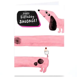 Online Personalised Andrew Thornton Birthday Card - Birthday Sausage Kids For Niece|For Granddaughter