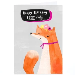 Hot Personalised Andrew Thornton Birthday Card - Foxy Lady For Wife|For Mum