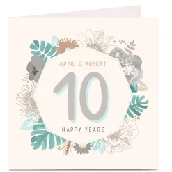 Online Personalised Anniversary Card - Palms and Flowers Invitations|Premium Square