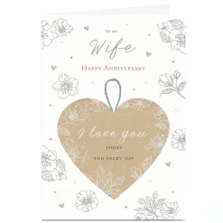 Best Personalised Anniversary Card - Love You Today and Every Day, Wife Anniversary
