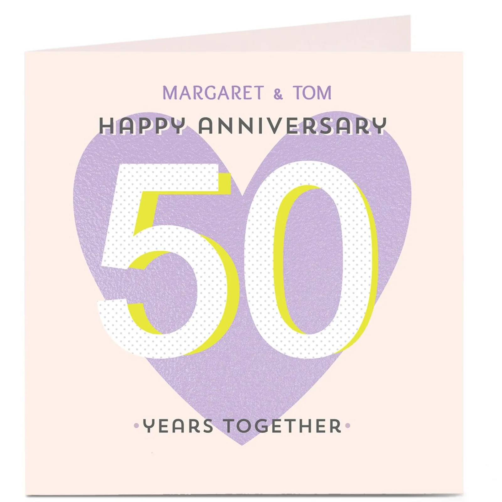 Card Factory Personalised Anniversary Card - Purple Heart