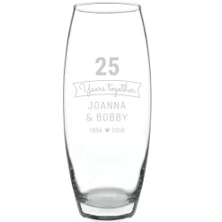 Hot Personalised Anniversary Glass Vase - Years Together Jewellery & Keepsakes|Anniversary Gifts