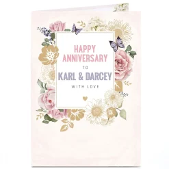 Card Factory Personalised Anniversary Card - With Love