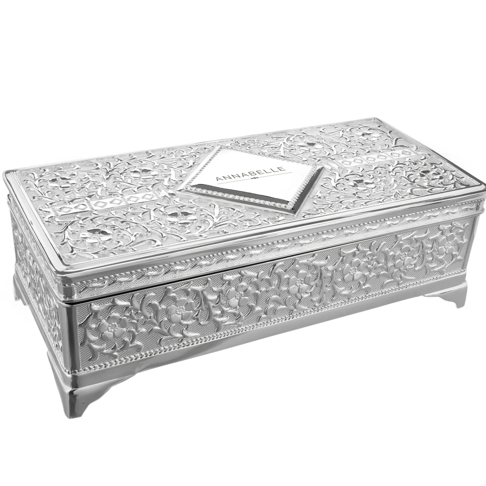 Card Factory Personalised Antique Style Silver Plated Jewellery Box