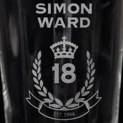 Card Factory Personalised Any Age Birthday Crest Pint Glass