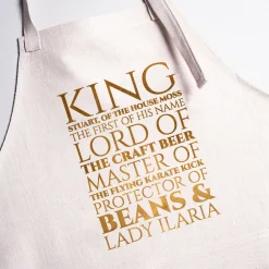 Card Factory Personalised Apron - King, Lord, Master, Protector