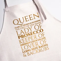 Online Personalised Apron - Queen, Lady, Keeper, Lover Christmas Gifts|Birthday Gifts