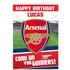 Kids Card Factory Personalised Arsenal Birthday Card