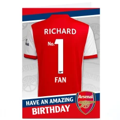 Kids Card Factory Personalised Arsenal FC Birthday Card - No.1 Fan