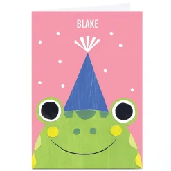 Hot Personalised Art Kids Birthday Card - Frog Kids For Son|For Nephew