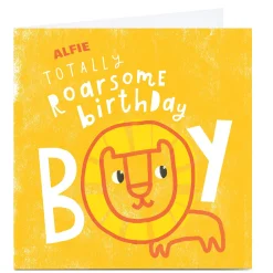 Personalised Art Kids Birthday Card - Roarsome Birthday Boy Kids For Kids|Birthday