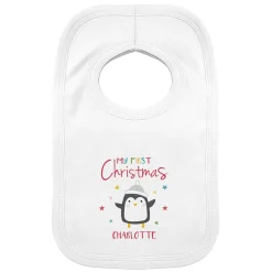 Hot Personalised Baby Bib - My First Christmas Penguin Personalised Jewellery And Keepsakes|Jewellery & Keepsakes