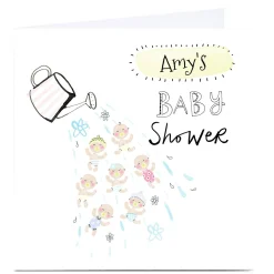 Online Personalised Baby Shower Invitation - Watering Can Premium Square|New Baby