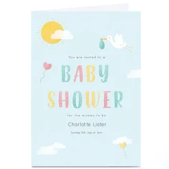 Hot Personalised Baby Shower Invitation - Sun & Stork Invitations|Baby Shower Party