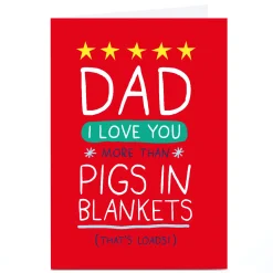 Card Factory Personalised Bangheads Christmas Card - Pigs in Blankets