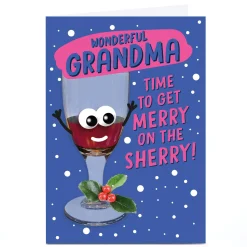 Card Factory Personalised Bangheads Christmas Card - Merry on the Sherry