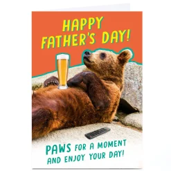 Card Factory Personalised Bangheads Fathers Day Card - Paws For A Moment