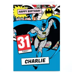Discount Personalised Batman Birthday Card - Editable Age Kids Tv & Film|Editable Age