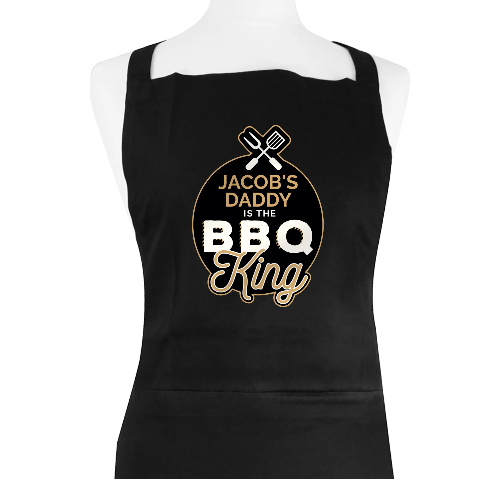 Card Factory Personalised BBQ King Black Apron