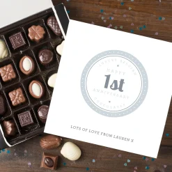 Hot Personalised Belgian Chocolates - 1st Anniversary Chocolate & Sweets|Anniversary Gifts