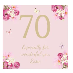 Sale Personalised Belgian Chocolates - Pink Floral, Editable Age Chocolate & Sweets|Birthday Gifts