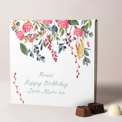 Sale Personalised Belgian Chocolates - Watercolour Floral Chocolate & Sweets|Birthday Gifts