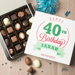 Card Factory Personalised Belgian Chocolates - Happy 40th Birthday