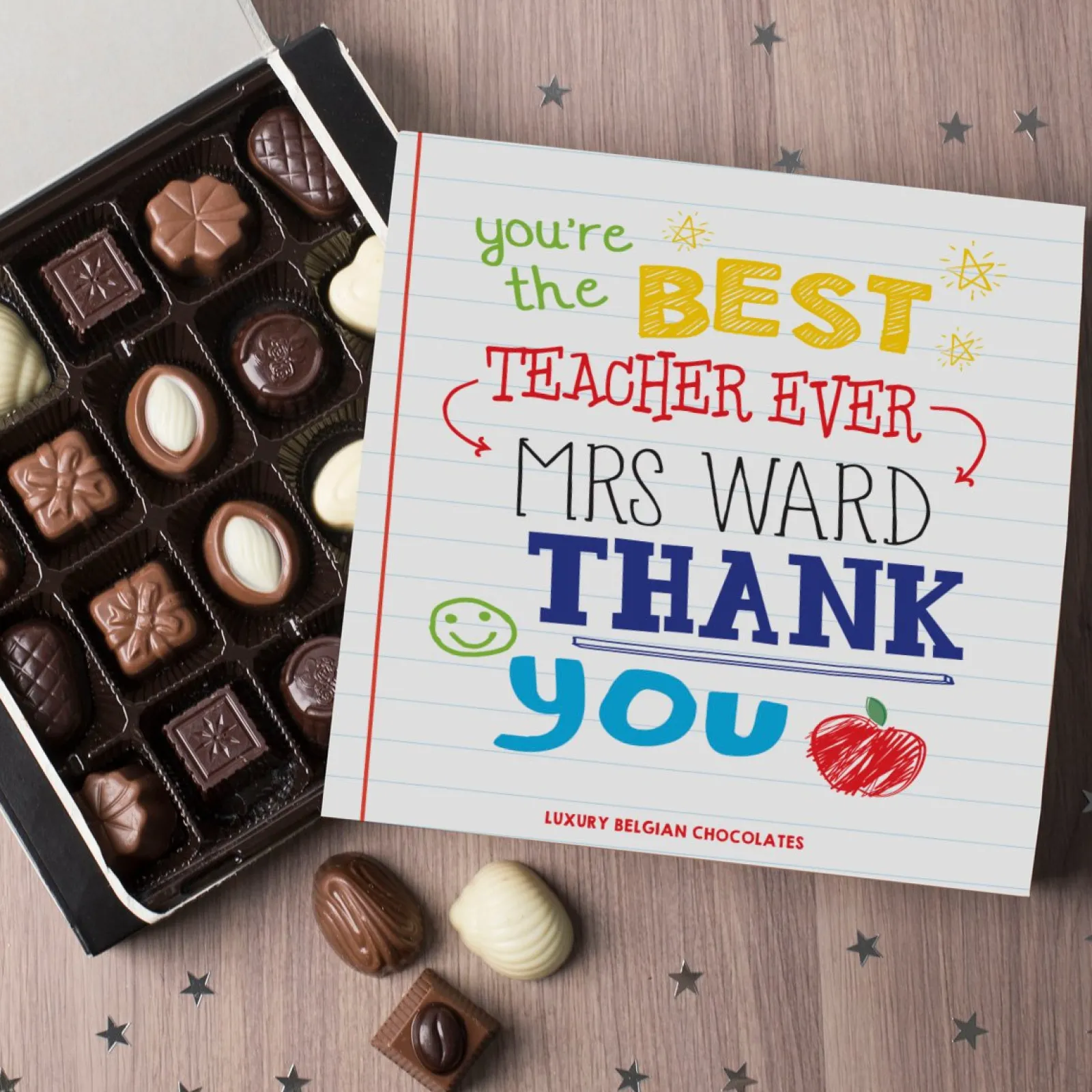Card Factory Personalised Belgian Chocolates - Best Teacher