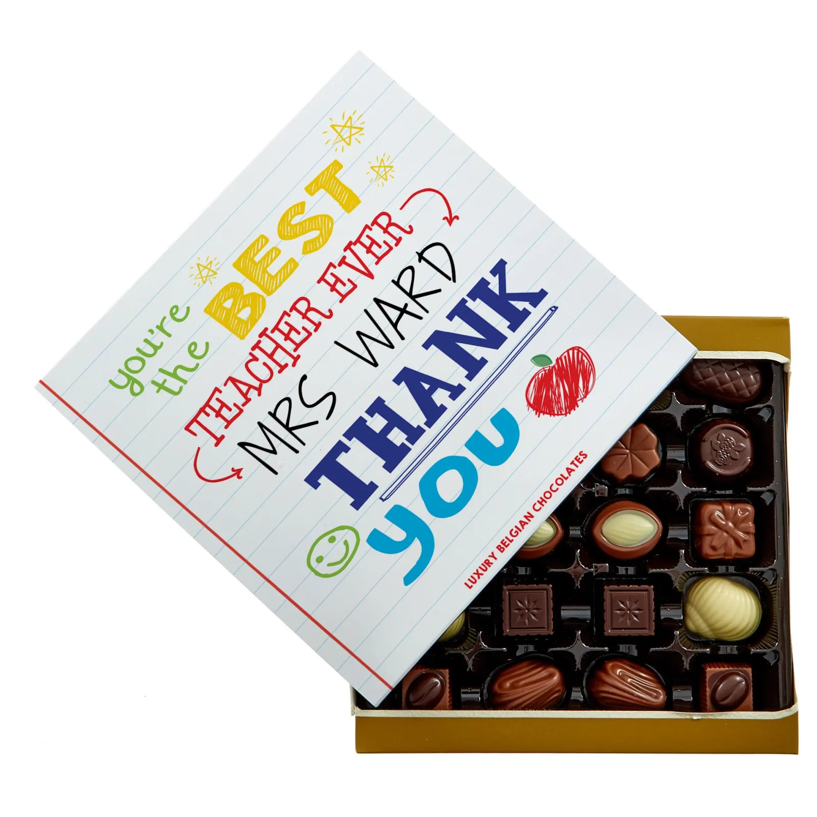 Card Factory Personalised Belgian Chocolates - Best Teacher