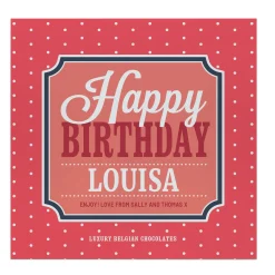 Hot Personalised Belgian Chocolates - Happy Birthday Dots Chocolate & Sweets|Birthday Gifts