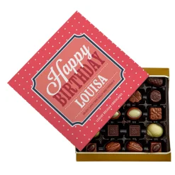 Hot Personalised Belgian Chocolates - Happy Birthday Dots Chocolate & Sweets|Birthday Gifts