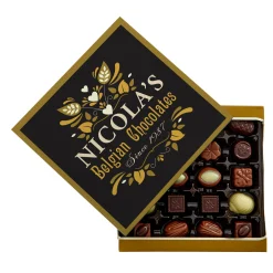 Discount Personalised Belgian Chocolates - Black & Gold Chocolate & Sweets|Christmas Gifts