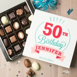 Personalised Belgian Chocolates - Happy 50th Birthday 50Th Birthday|Chocolate & Sweets